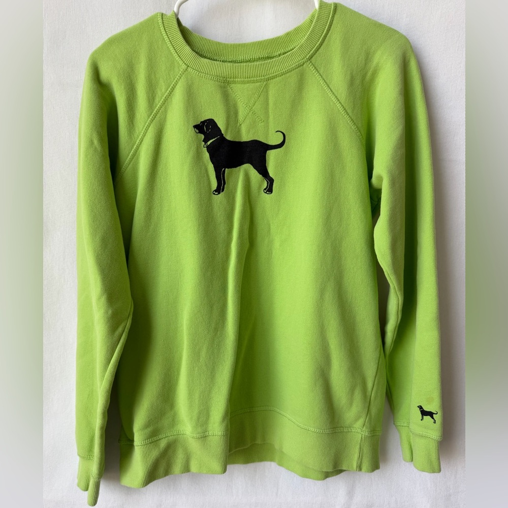 Vintage Black Dog Lime Green Sweatshirt Size XS